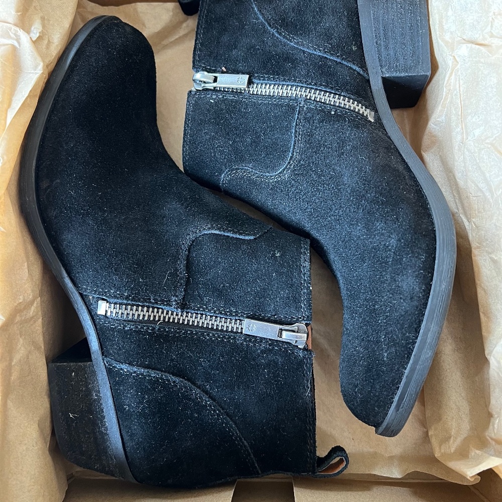 LUCKY BRAND LK Benniee Storm Suede Leather Ankle BOOTIES - Picture 5 of 6